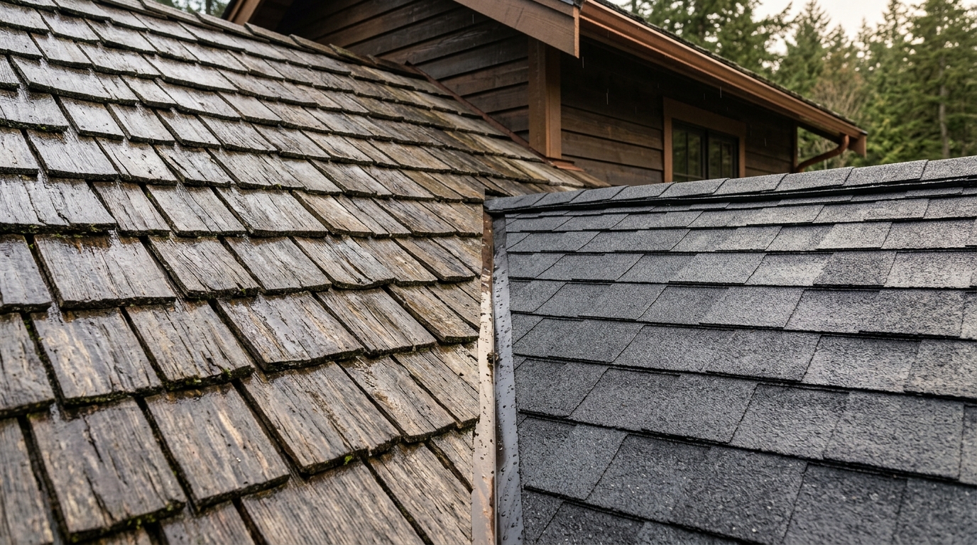 Asphalt shingles vs cedar shake comparison